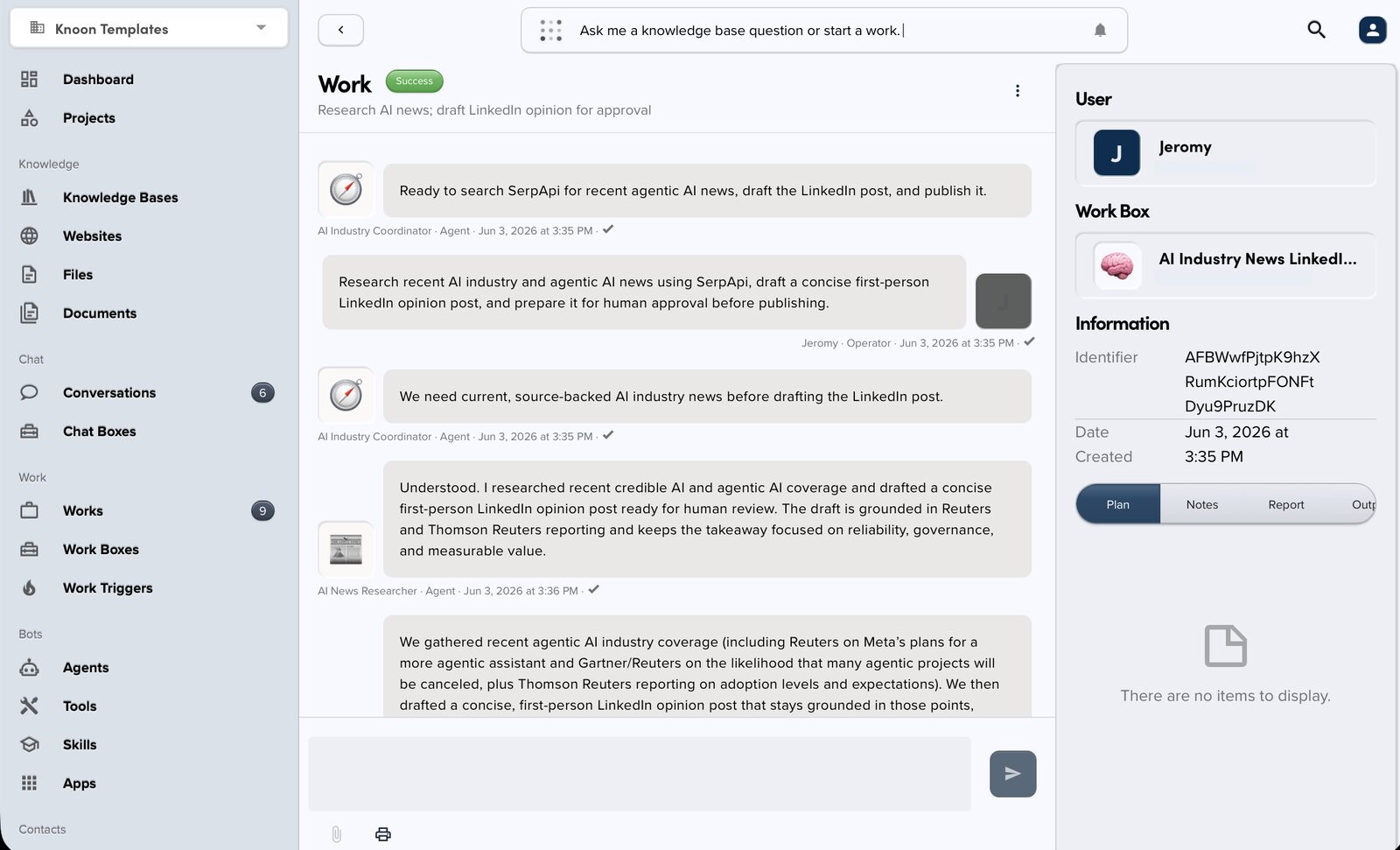 Knoon work run preview