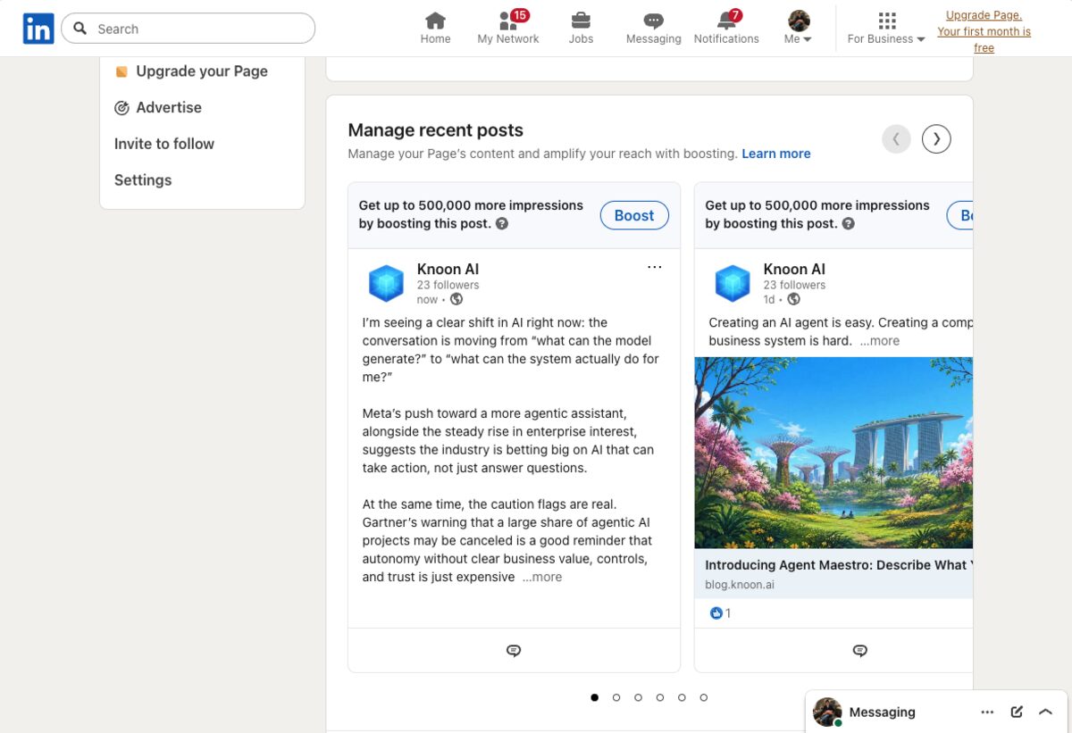 LinkedIn post preview