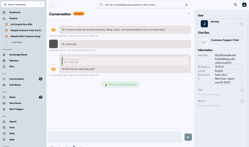 Product Knowledge Base Chat Conversation