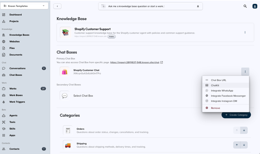 Chatbox embed settings