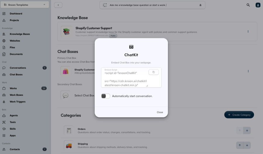 Chatbox install code