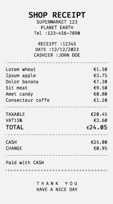 Receipt upload